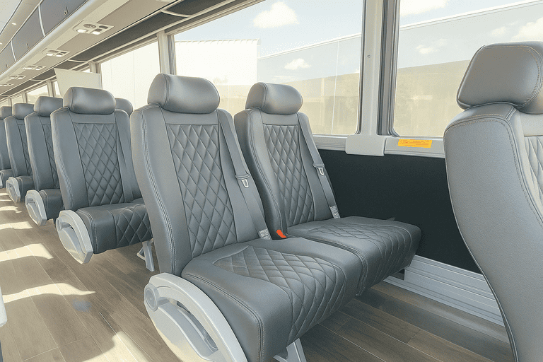 interior of Coach Bus St Louis charter bus